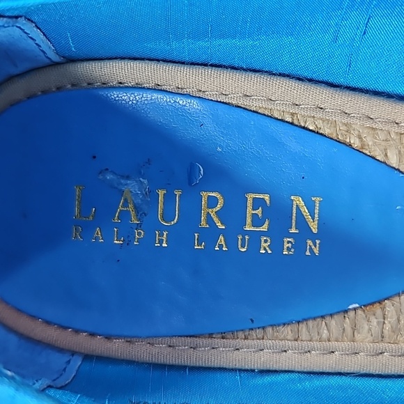 Ralph Lauren Cecila Blue Wedge Sandals Size 9B - Picture 2 of 9